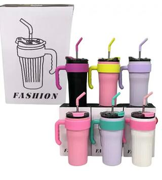 Caneca Copo Térmico Classic 860ml Aço Inox Com Tampa Canudo E Alça